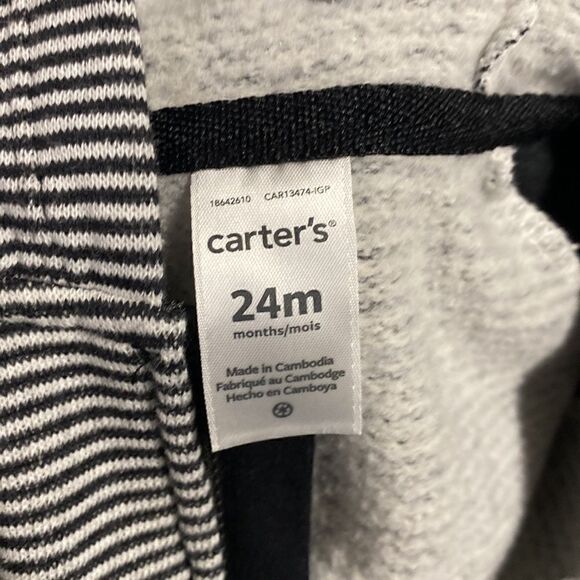 Carter's Navy Stripe Zip-Up Hooded Jumpsuit One Piece - Picture 5 of 5